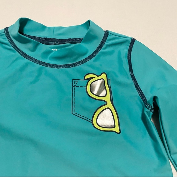 Carters Baby 24 Month Teal Rash Guard Swim Shirt UV Protection - Picture 4 of 16